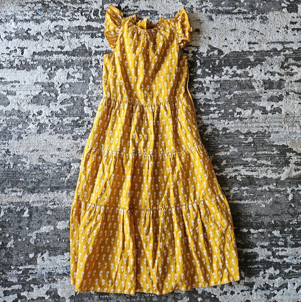 J. Crew Tiered cotton voile dress in floating sunflowers style AR609 2020